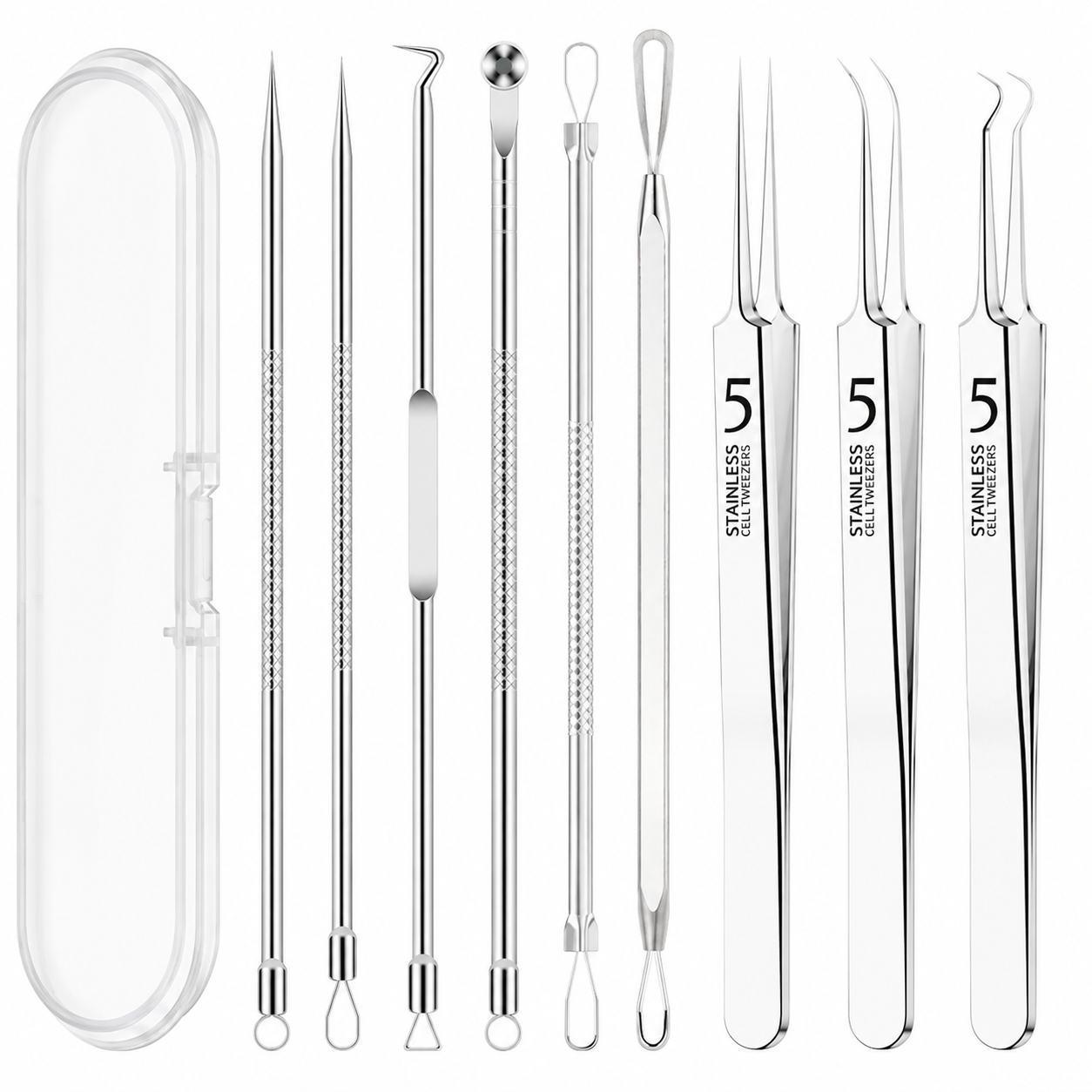 ClearPore Extractor Kit – Stainless Steel Blackhead & Blemish Removal Tools