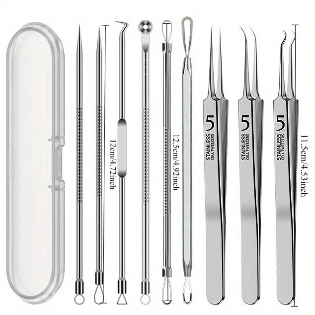 ClearPore Extractor Kit – Stainless Steel Blackhead & Blemish Removal Tools
