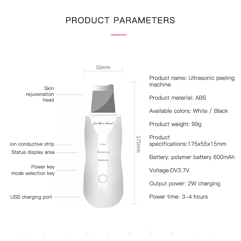 UltraGlow Skin Scrubber – Ultrasonic Deep Cleansing & Facial Care Device