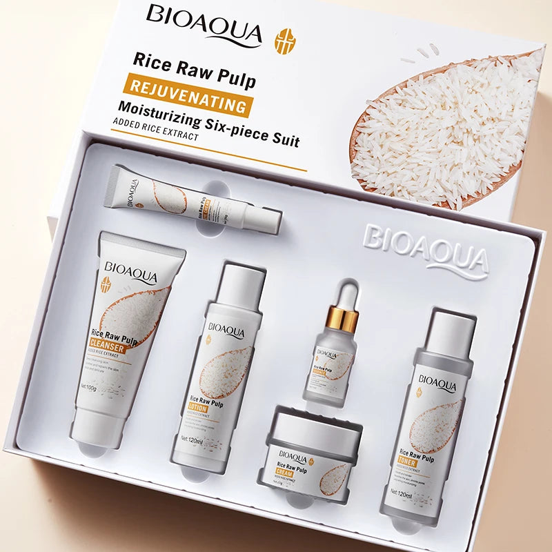 Rice Skincare Set – Hydrating & Firming Routine (6-Piece Set)